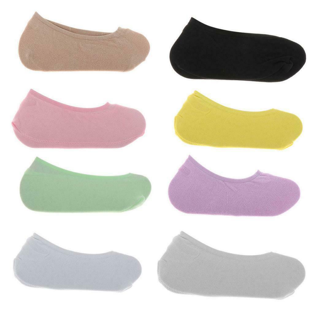 10 Pairs Women No Show Socks Non Slip Low Cut Cotton Boat Socks  Green