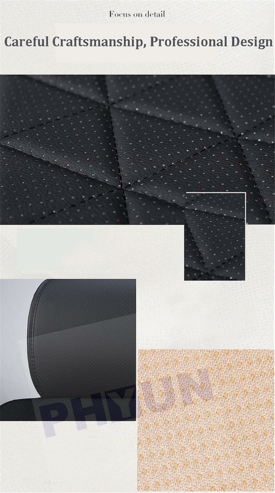 Universal PU Leather Black Car Seat Cover Front Cushion Breathable Protector
