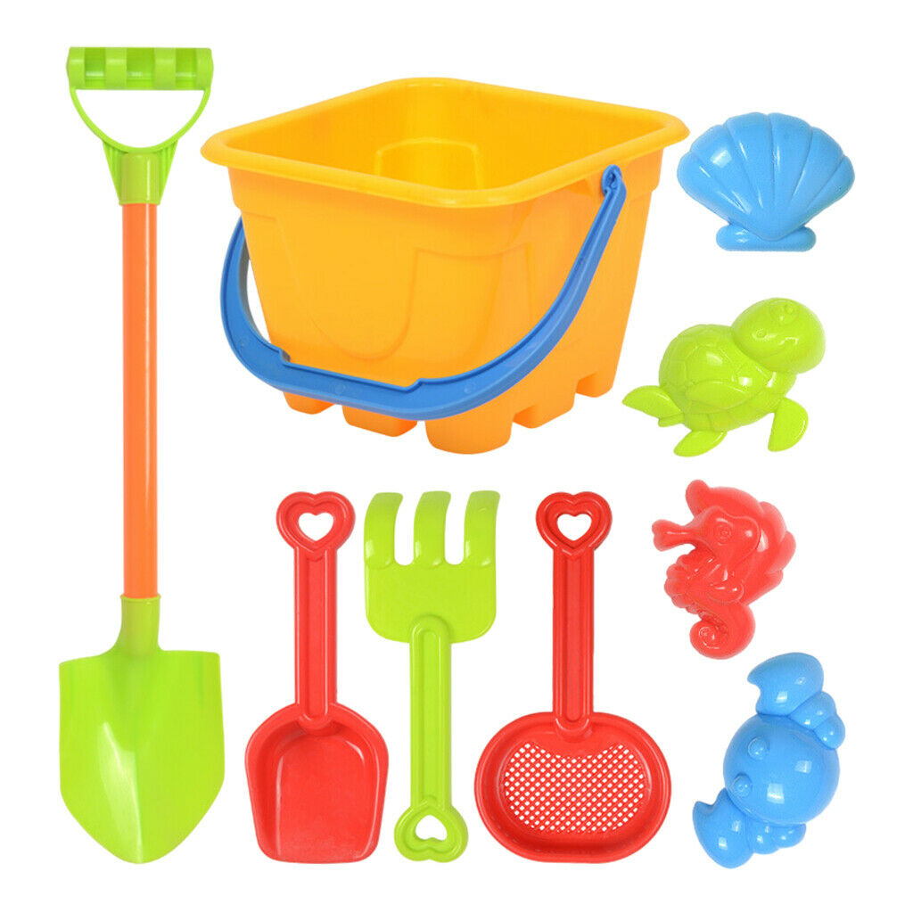 Kids Summer Sand Beach Game Toys Outside Sandpit Tool Water Game 9pcs Bucket