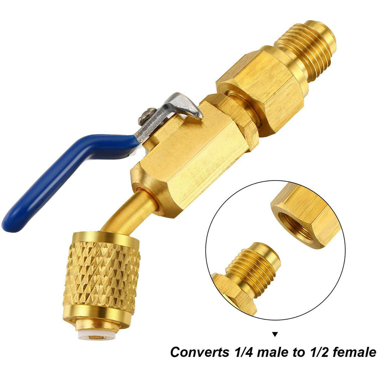 6Pcs 1/4'' Angled Compact Ball Valve F AC HVAC Air Conditioning Refrigerant Tank