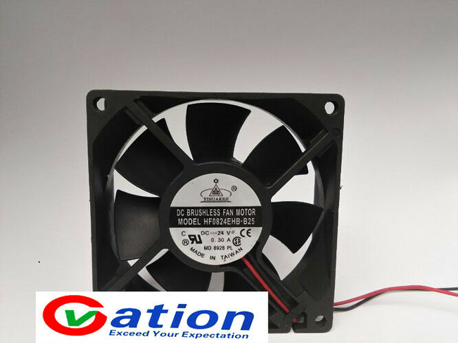 For 1pc YIHUAKEJI HF0824HB-B25 fan 24V 0.30A 8CM 8025 2pin
