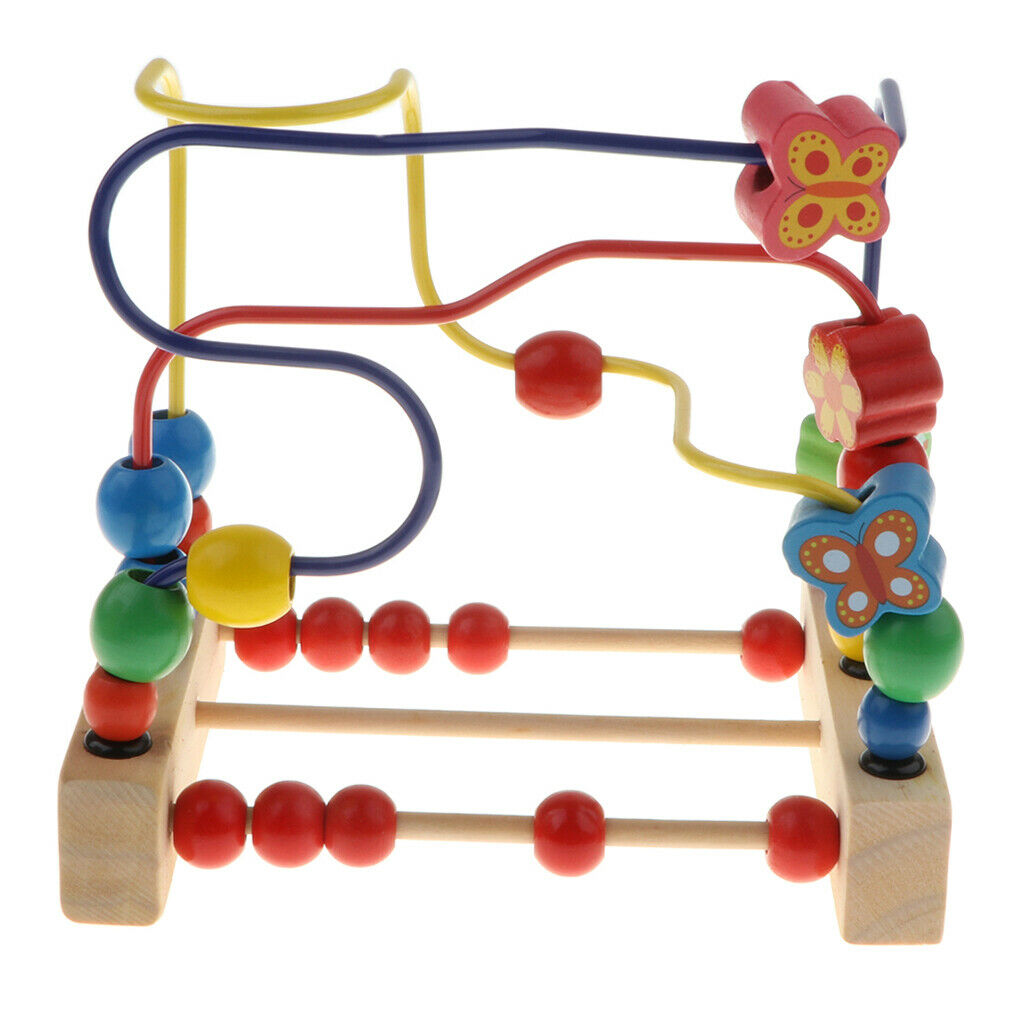 Bead Maze Activity   for Baby, Toddler Wooden Roller Coaster Sliding Beads on
