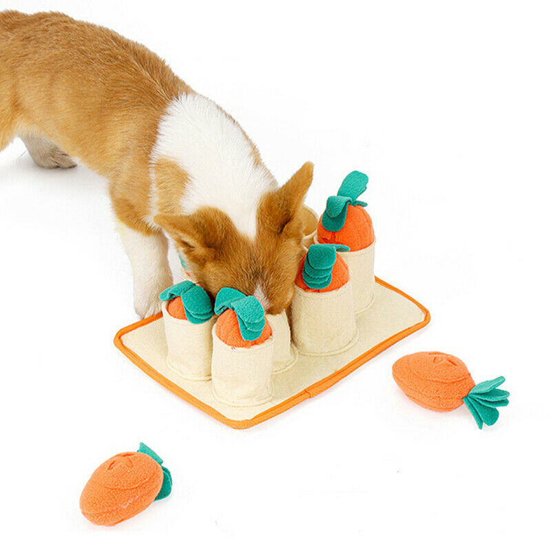 Pet Dog Snuffle Mat Sniffing Training Carrot Blanket Detachable Fleece PadsB Kt