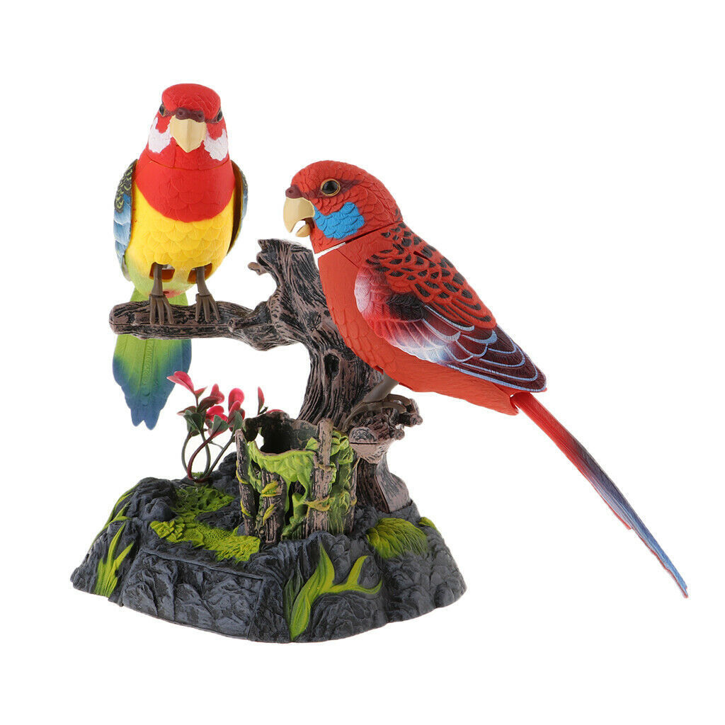 Electric Chirping Parrots Electric Pets Toys Colorful Voice Sensor Real Birds