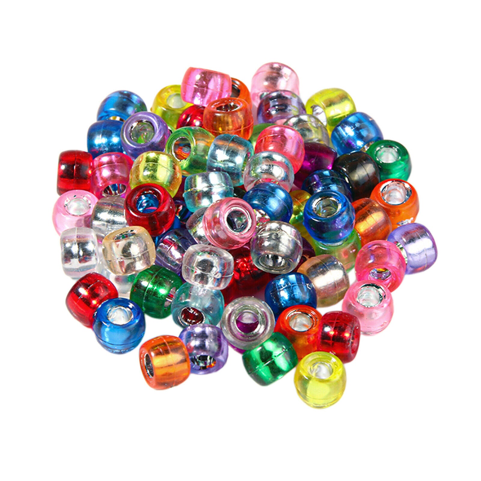 500Pack Acrylic BeadsBig Holes Beads for DIY Jewelry Necklace Earring Making