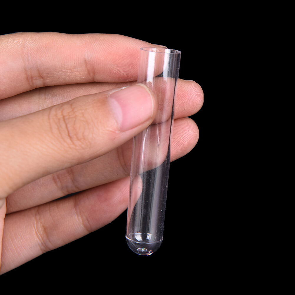 New 10pcs 12*60mm Clear Plastic Test Tubes Hard plastic test  trial t.l8