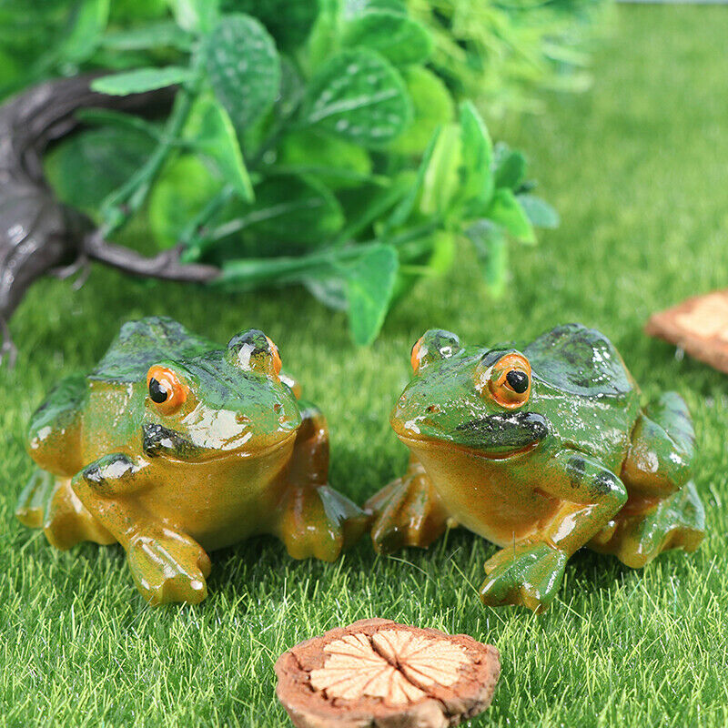2pcs Frogs Garden Statues Frogs Sculptures Garden Yard Frogs Ornaments De.l8