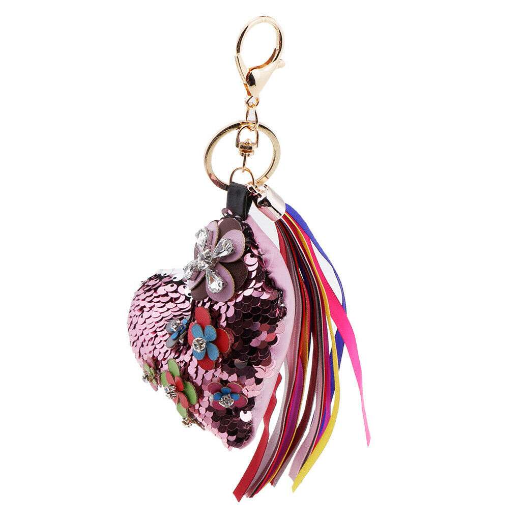 Keyring Keychain Fashion Bling Pendant Girl Bag Decoration Crystal Paillette -