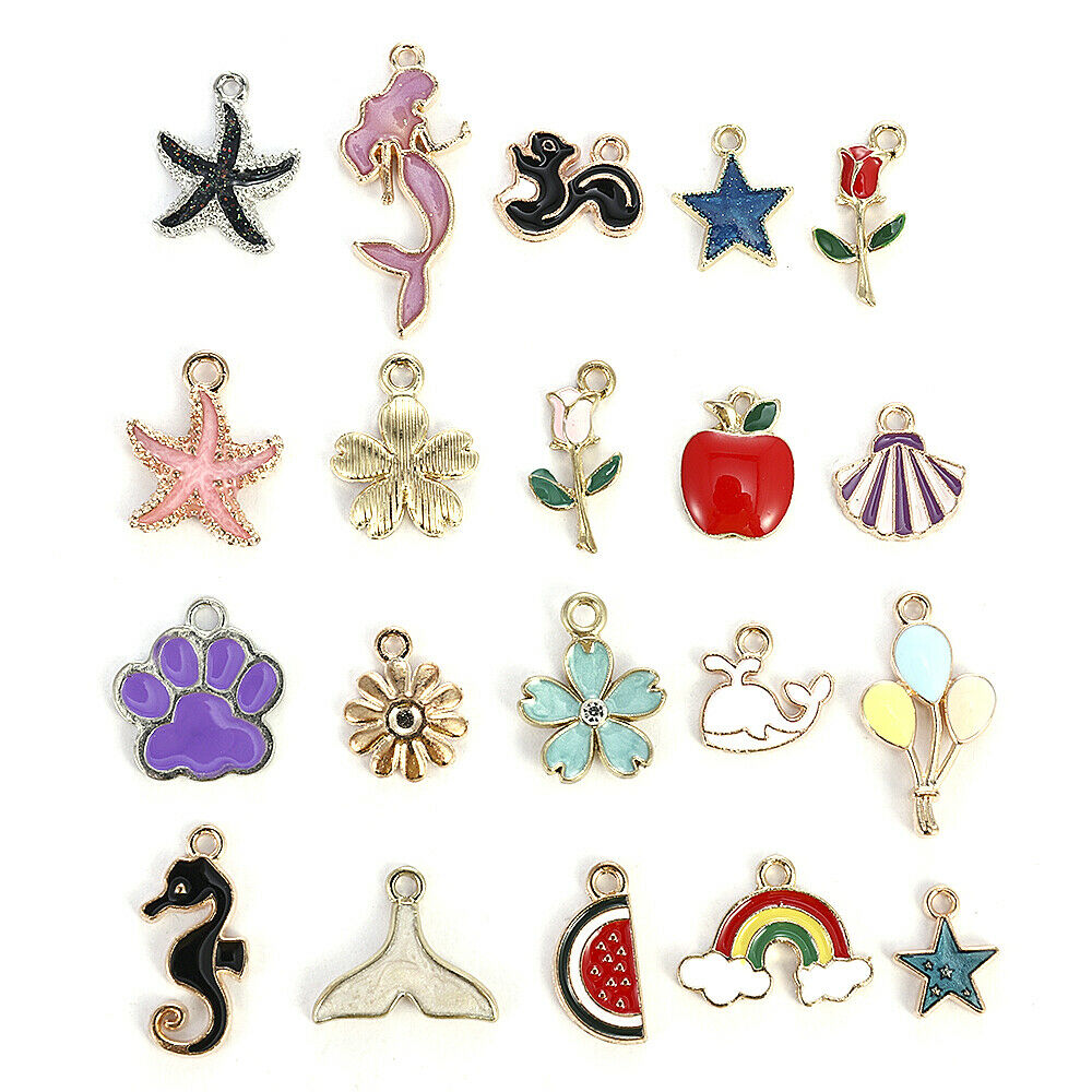 20Pcs/Set Enamel Mixed Random Send Alloy Pendant Charms Jewelry DIY Accessories