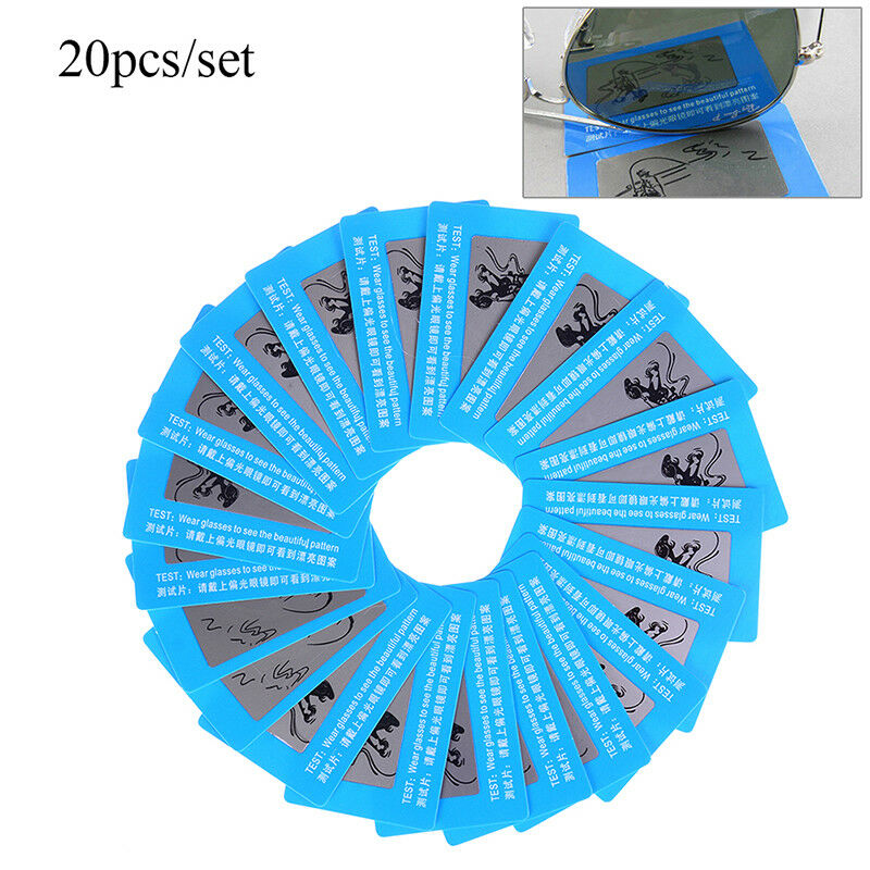 20pcs/set men ladies polarised polarized sunglasses shades test card ski fish>BD