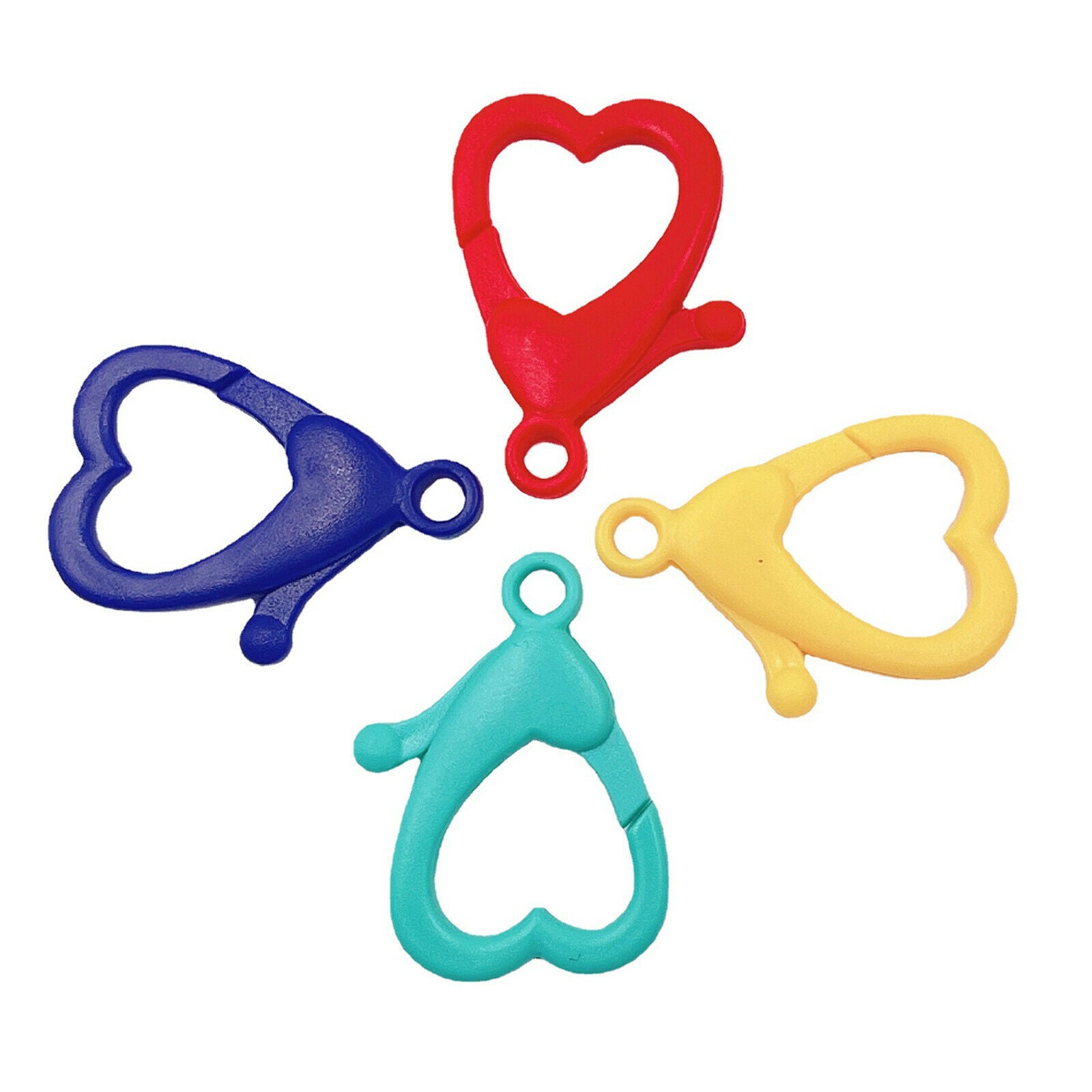 100 Pieces Heart-shaped Lobster Clasps Lanyard Snap Hooks for Jewelry Making