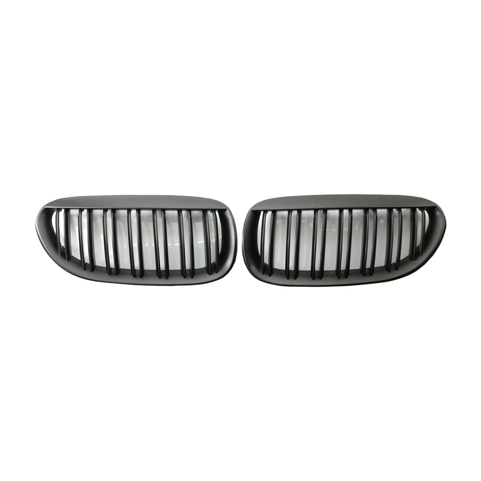 Black Double Slats Front Grille Grill for BMW E63 Accessories Easy Install