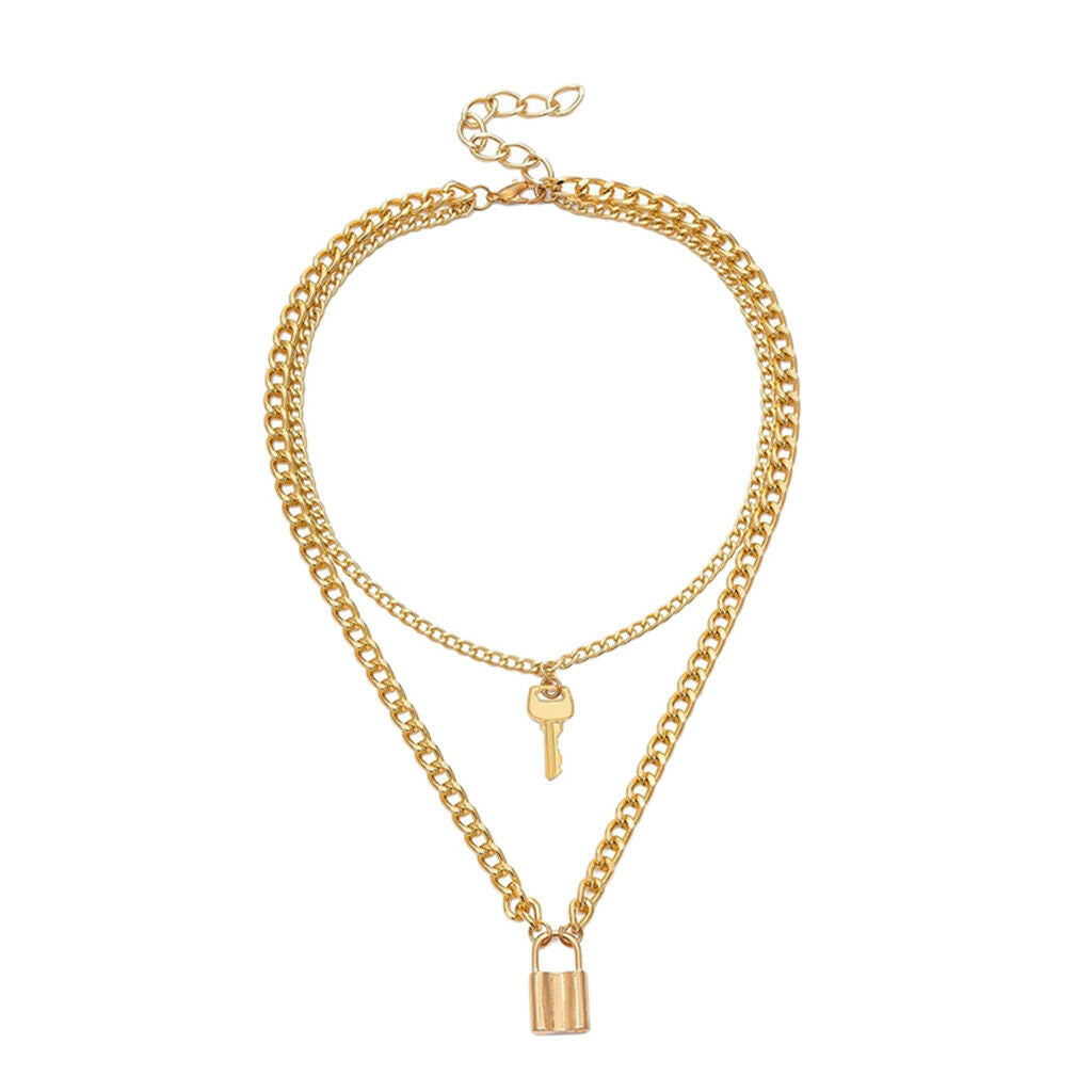Fashion Jewelry Multilayer Clavicle Pendant Necklace Sweater Chain  Golden