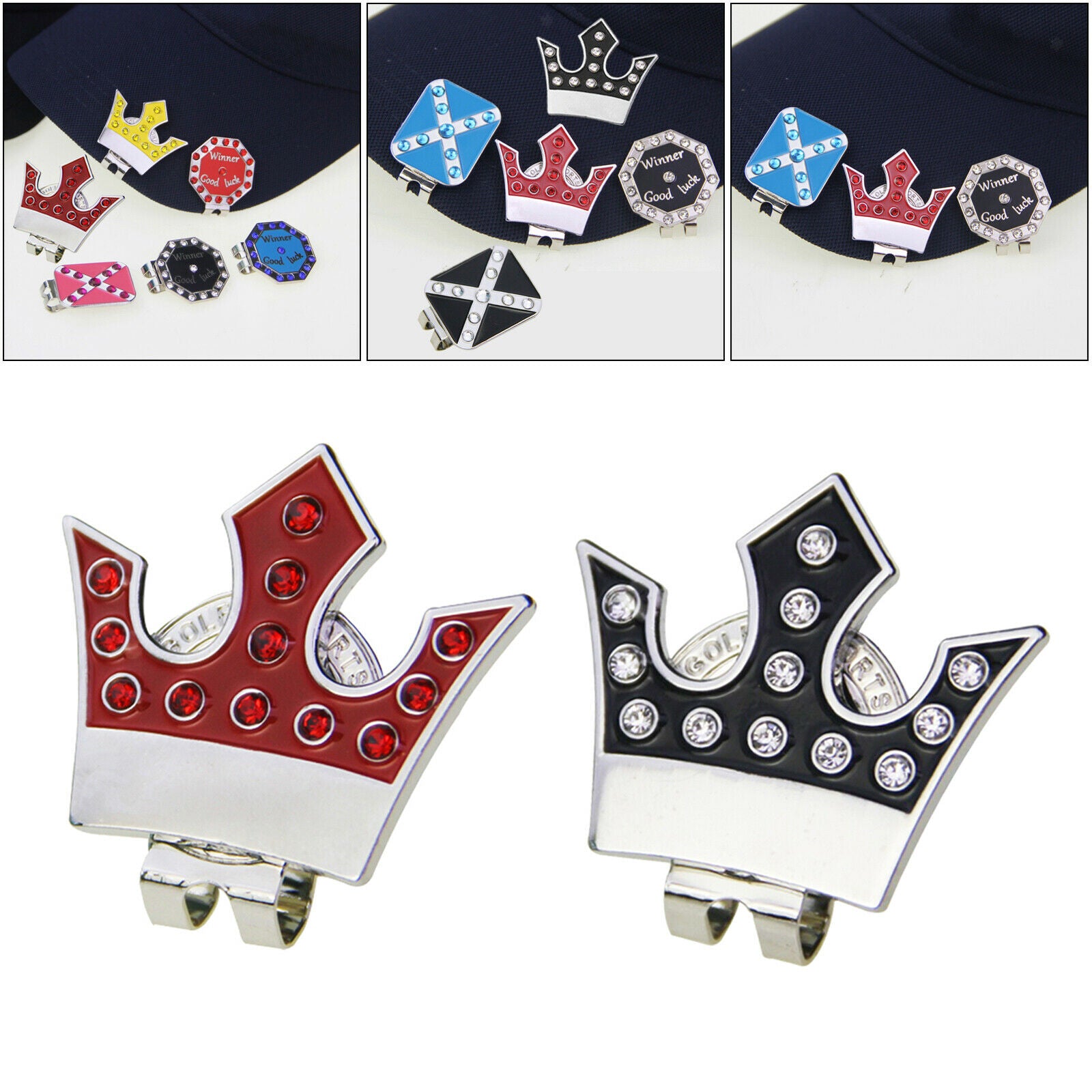 2 Pieces Zinc Alloy Golf Ball Markers Training Aids Hat Clip Putt Keepsake