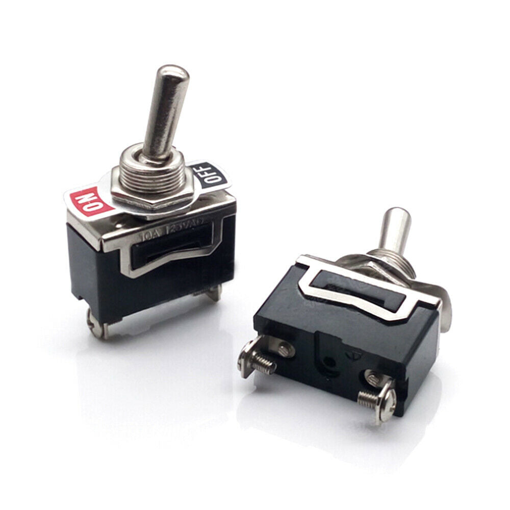 5PCS Heavy Duty Toggle Flick Car Dash Light Metal SPST Switch 10A 125V 6A 250V
