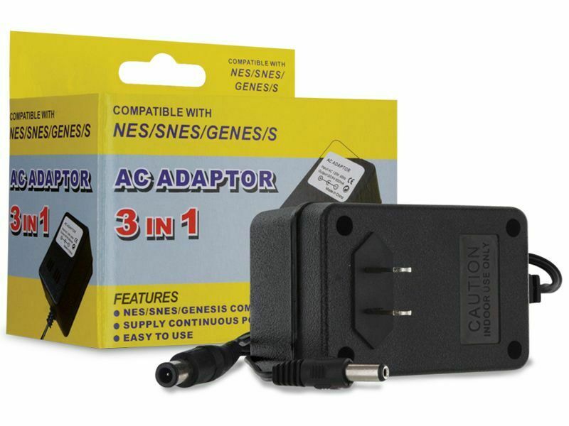 New AC Adapter for NES, SNES & Genesis Systems - Super Nintendo Power Cable Cord