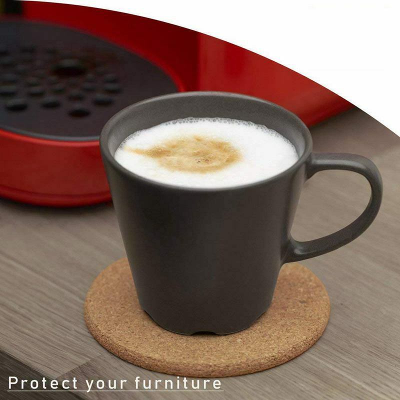 Natural Cork Coasters With Round 16pc Set with Metal Holder Storage Caddy – 1/F1