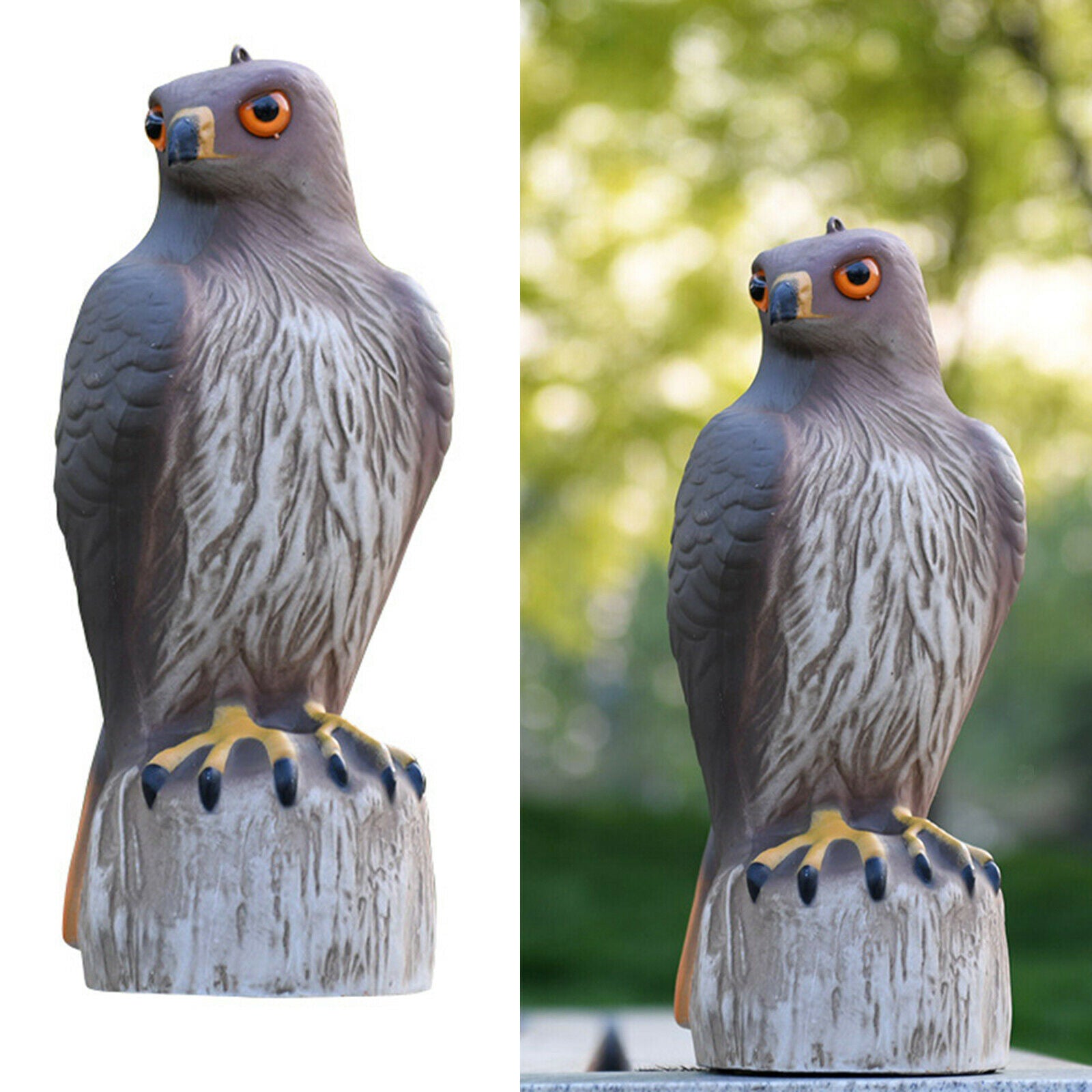 Hawk Bird Deterrent Decoy Statue Yard Garden Scarecrow Scarer Pest Help