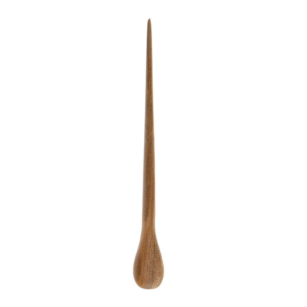 Retro Women Hair Jewelry Handmade Green Sandalwood Wood Hair Stick Hairpin Head