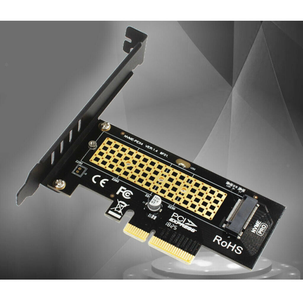 4x M.2 SSD M Key NVME PCIe 3.0 x4 Card Adapter Low Profile Full Speed - M.2