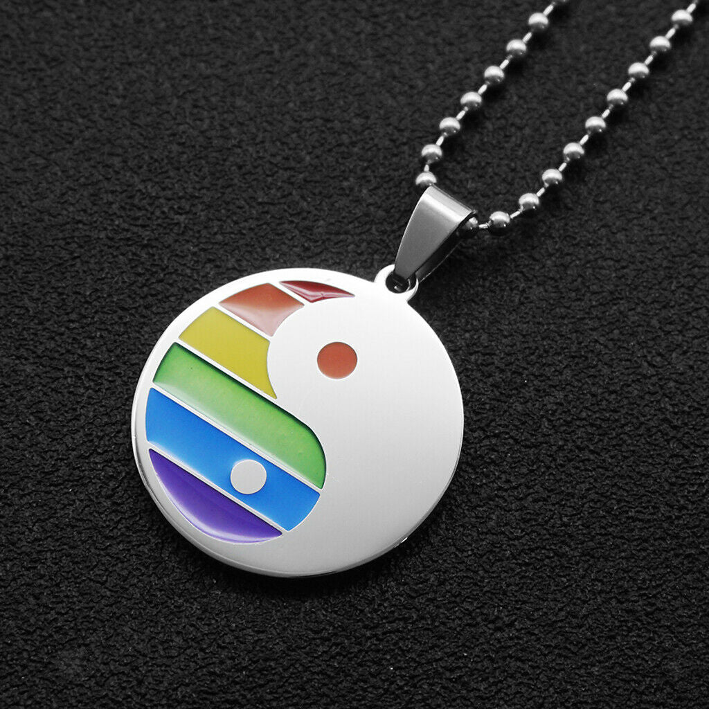 Stainless Steel Yin Yang Pendant Necklace Unisex Jewelry