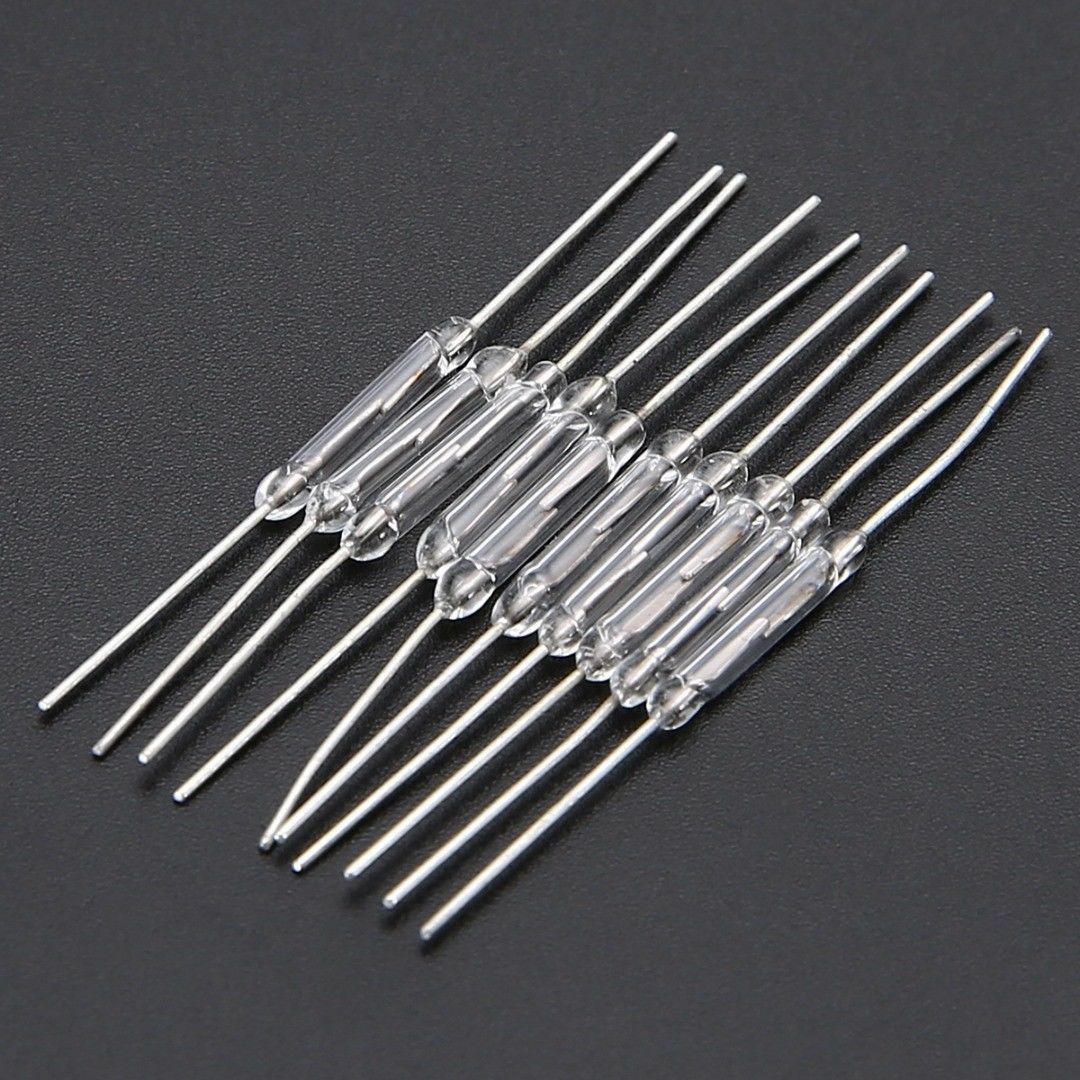 10pcs 14mm Glass Magnetic Induction Reed Switch MagSwitch Normally Open NO