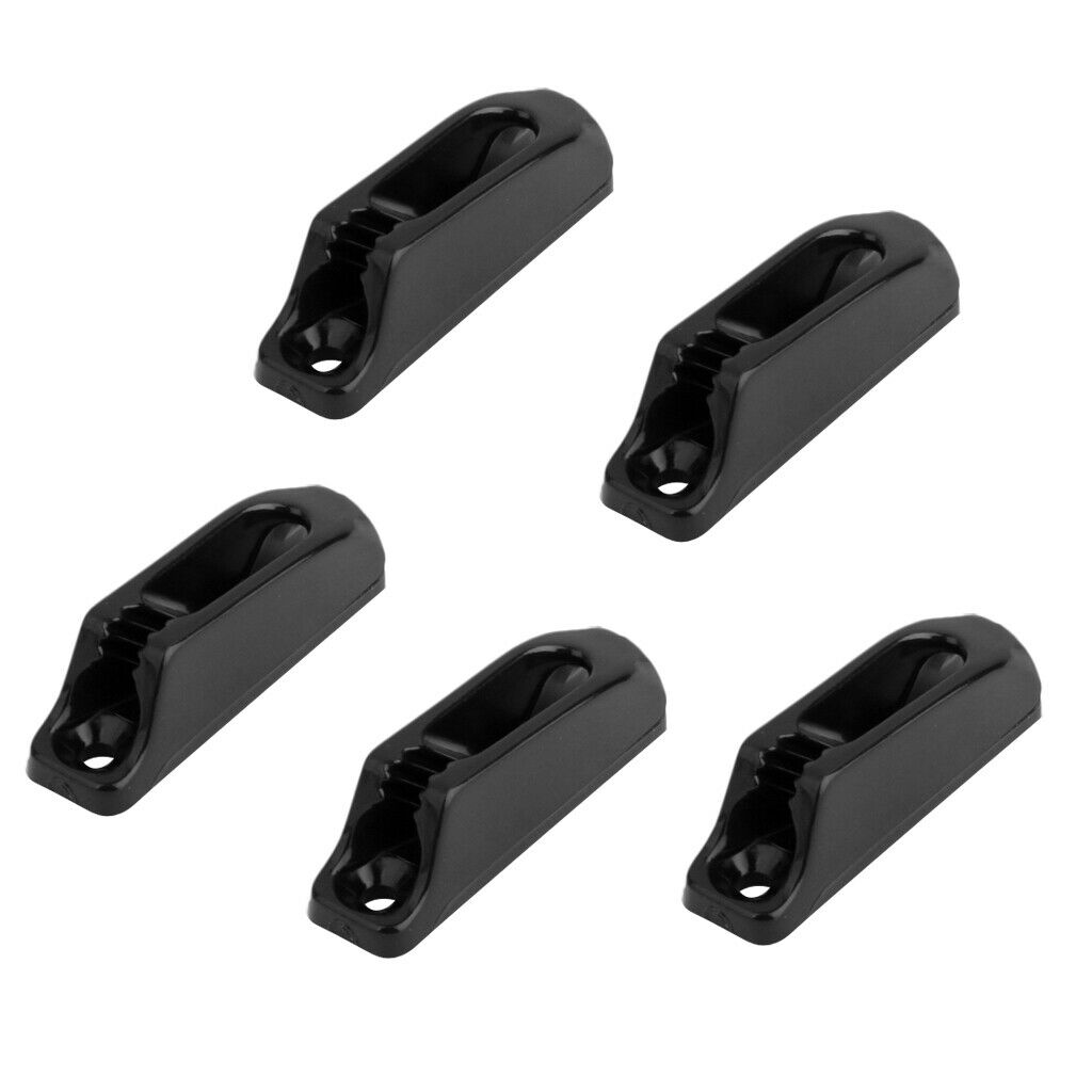 5 Pcs Nylon Self-lock Rope Cord Runner for Canoeing Kayaking Boating - Black
