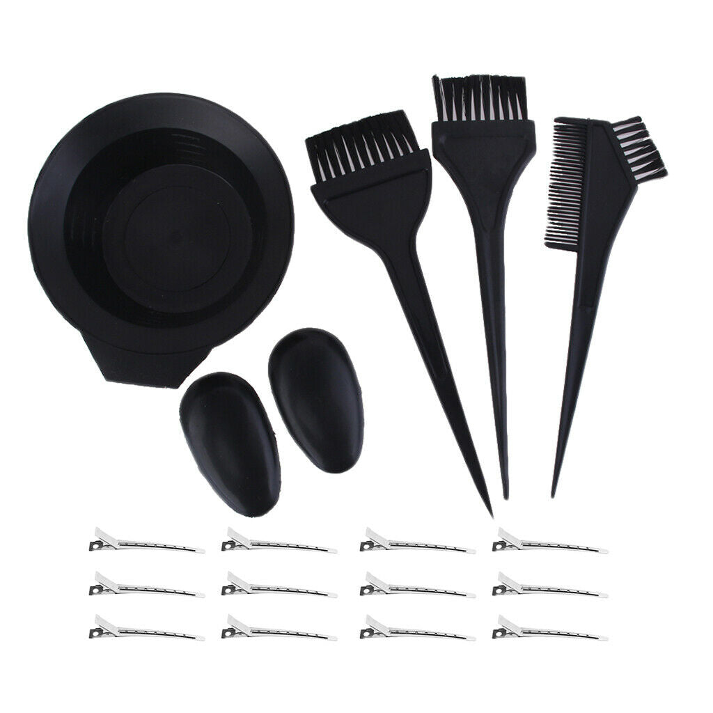 Salon Hair Dye Color Brush Bowl Ear Cover Hair Clips DIY for Hair Dyeing