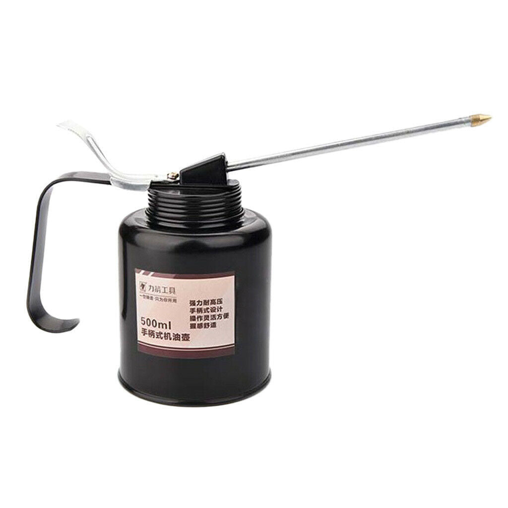 Iron Support 500ml High Pressure Oil Can Pump Oiler with Spout Short Nozzle