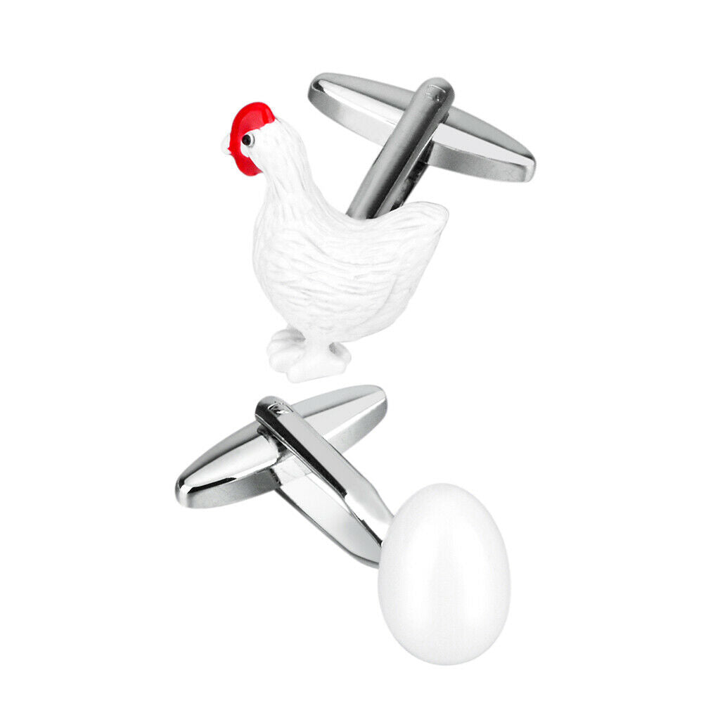 Chicken Egg Design Cuff Links Metal Shirt Stud Formal Dress Cuff Links Gift