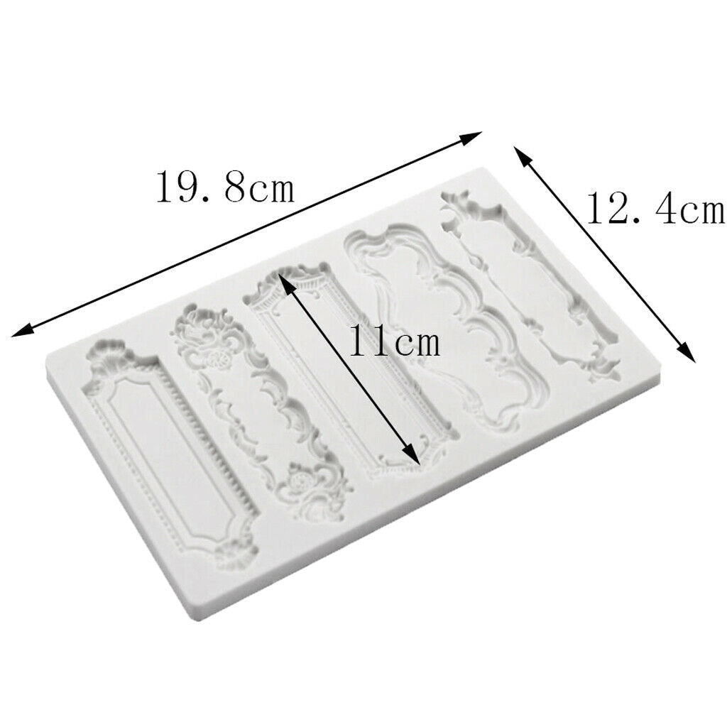 DIY Frame Style Sugar Craft Silicone Moulds Cake Decor Baking Accessory