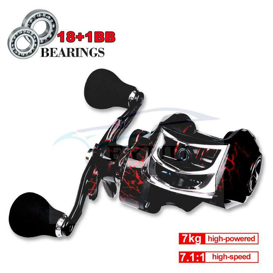 Fishing Baitcasting Reel 18 + 1BB 7.1:1 Gear Ratio Salt/Freshwater Right Hand