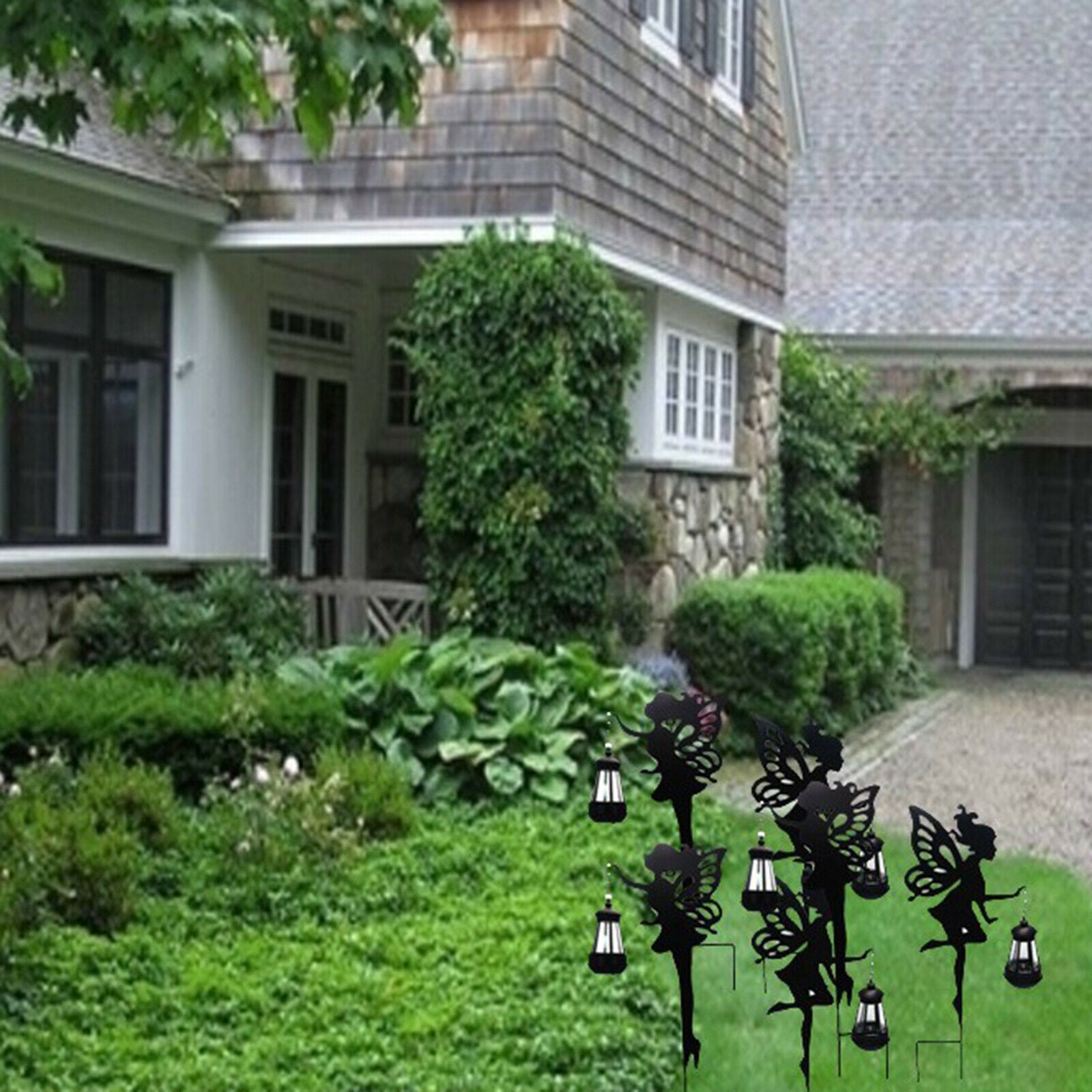 2x Outdoor Solar Garden Light Yard Patio Led Lantern Warm White Decorative