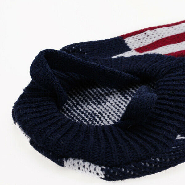 Turtleneck Dog Sweater Clothes w/ UK Flag Pattern -  XS