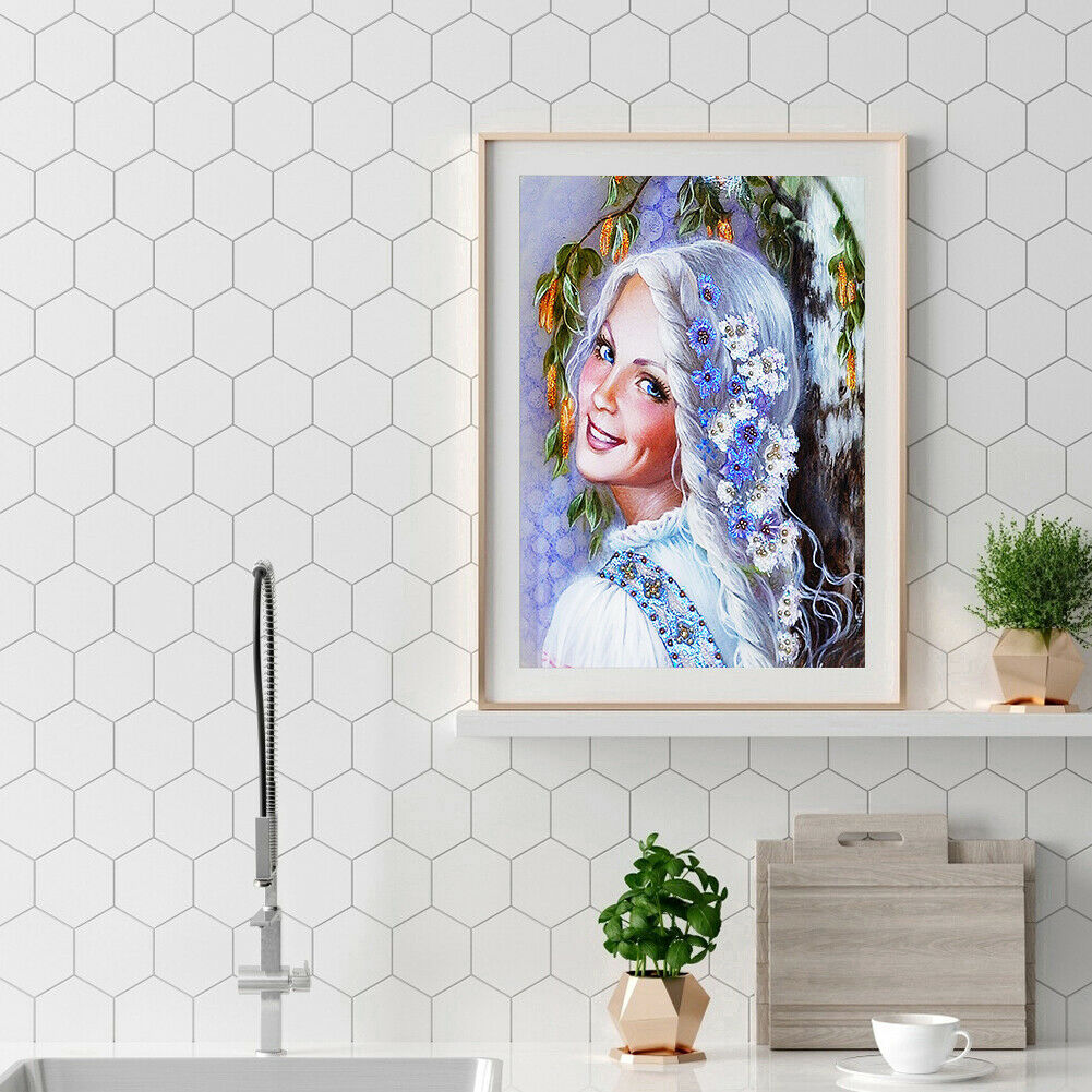 Smile Girl Part Drill Diamond Painting Home Decor DIY Mosaic Kit Picture @