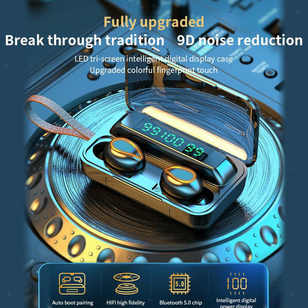 Wireless Earbud Touch Function Lightweight LED Display for Running Cycling