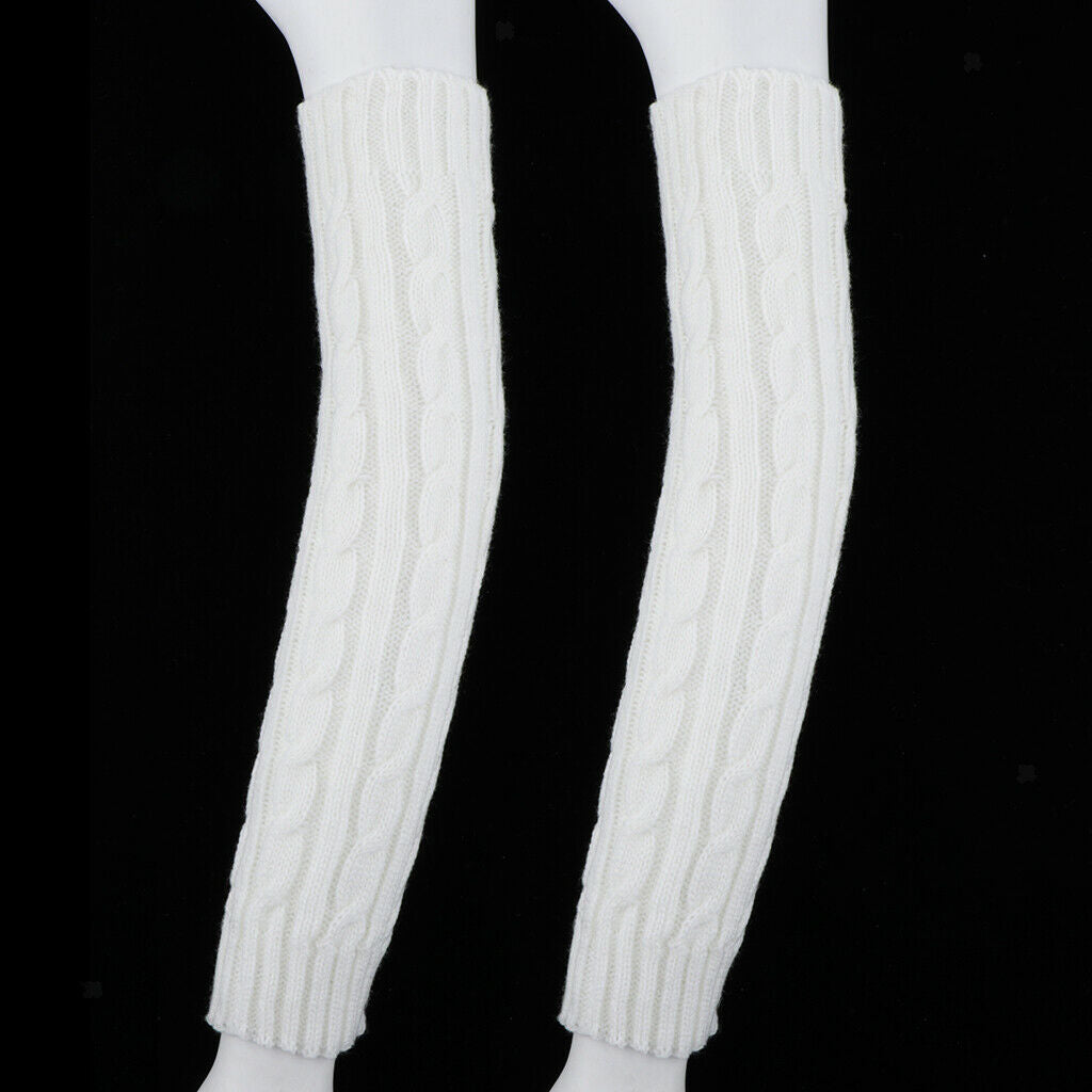 Multi Color Women Over Knee Socks Dance Gym Sport Long Socks White