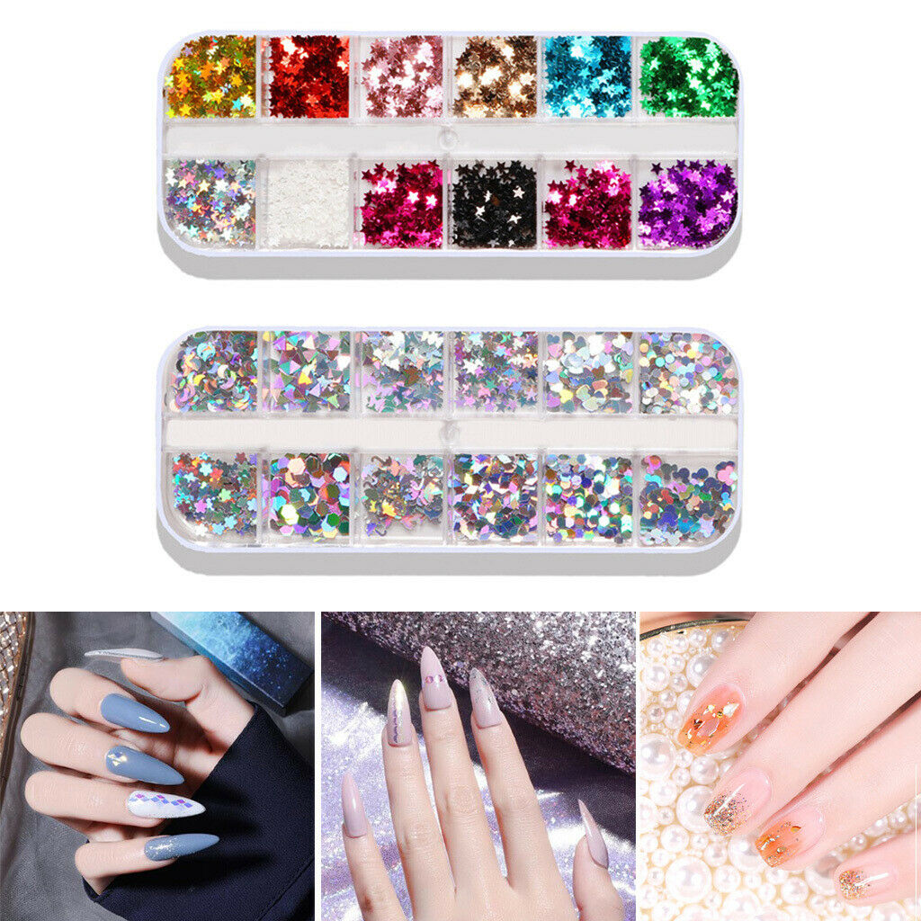 Beauty Nail Sequins Paillette Tinsel Foil Flakes Make up Eyes Glitter Decals