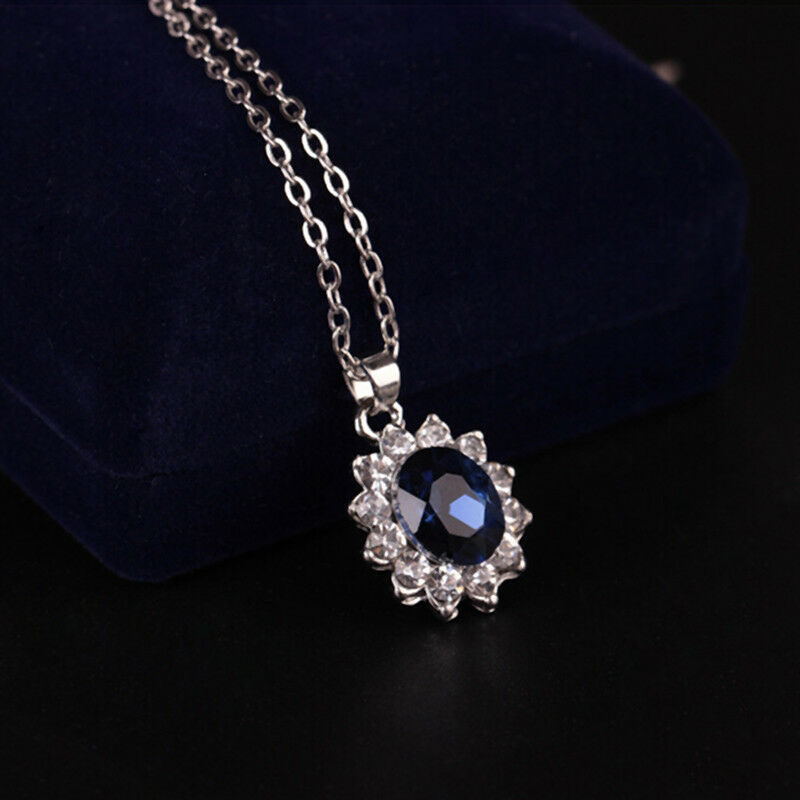 Fashion Blue Crystal Wedding Snowflake Necklace Earrings Jewelry Sets Gift S Lt