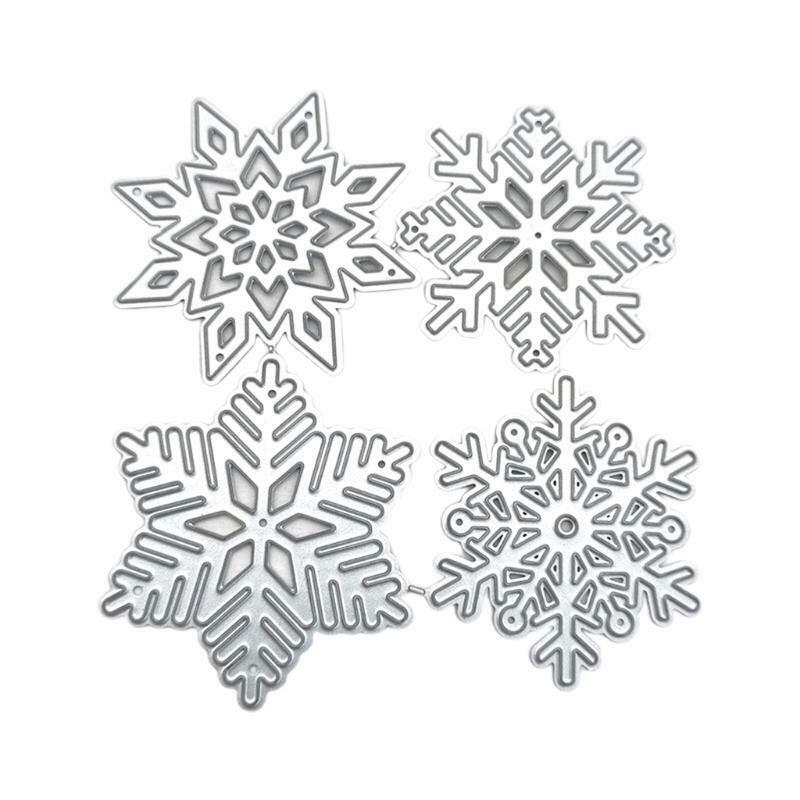 4pcs/Set Snowflakes Die Cuts Stencil Christmas Party Cards Making Supplies