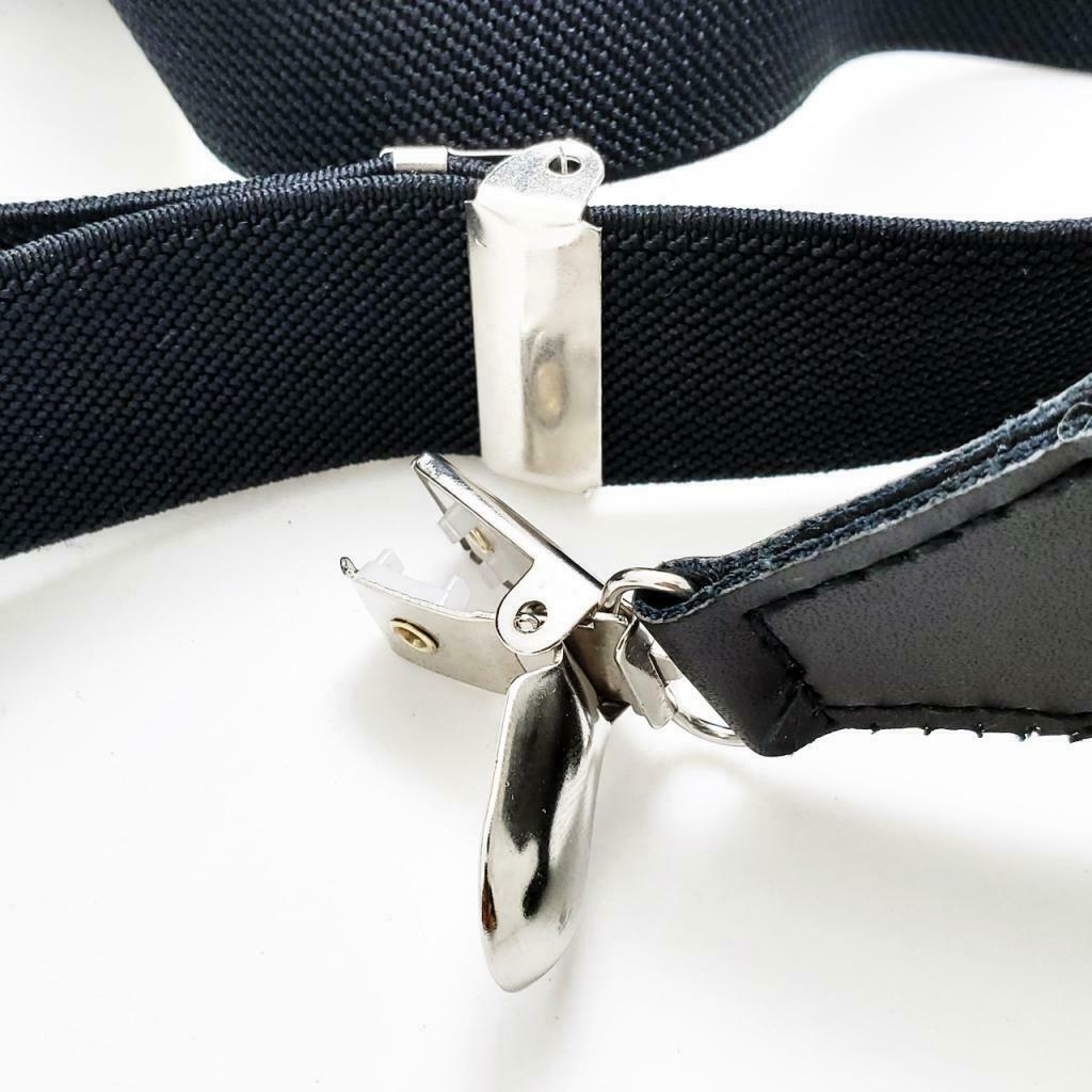 Mens Undergarment Suspenders X Back Side-clip Style with Premium 2 Clips