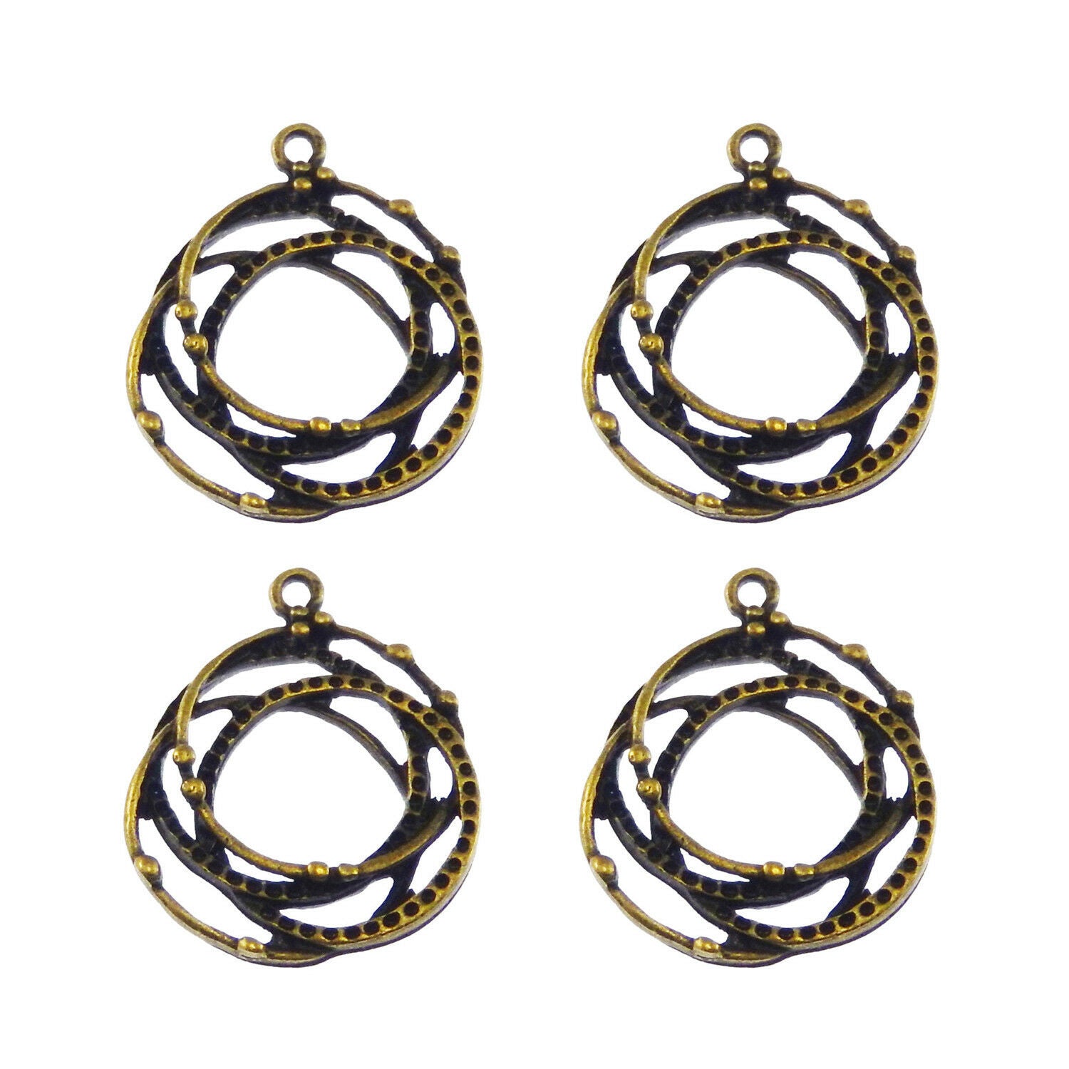 20 pcs Retro Bronze Intertwined Charm Pendant Earring Dangle DIY Making 30*22mm