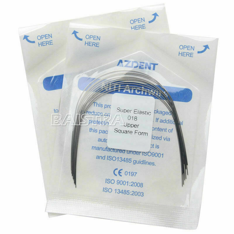 50 X Dental Orthodontic Arch Wires Super Elastic Niti Square Round 018 Upper AZ
