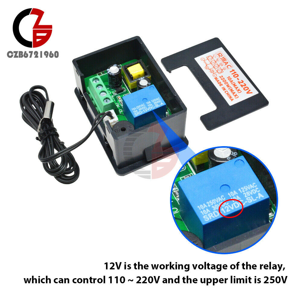 1.37" LCD Digital Display AC110-220V Temperature Controller NTC Sensor -55℃~120℃
