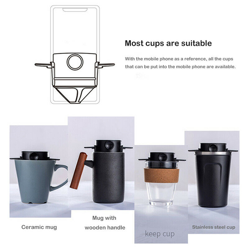 Coffee Filter Portable Stainless Steel Drip Coffee Tea Holder with br JYDFAU