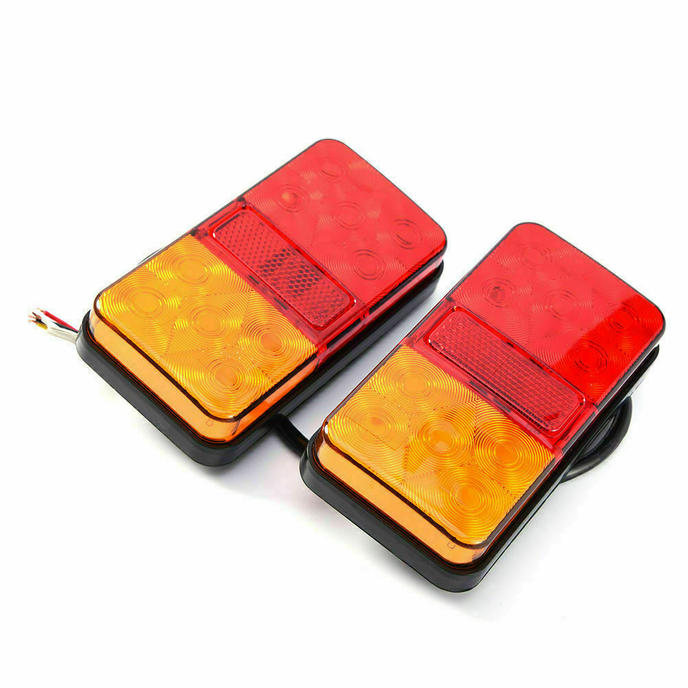2x LED Waterproof Tail Lights Kit RV Camper Trailer Truck Rear Turn Signal 12V