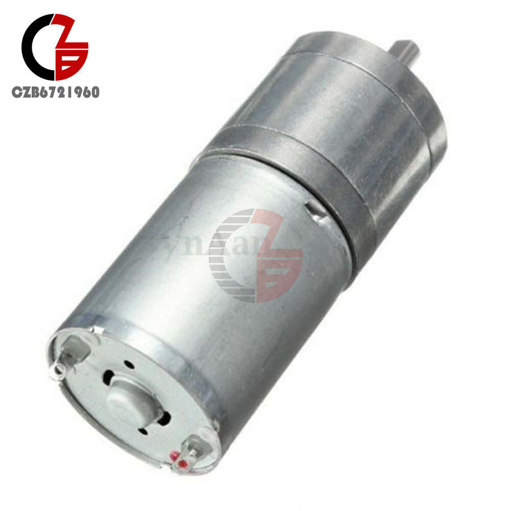 Micro Speed Reduction Gear Motor Electric 12V DC 60RPM Powerful Torque 25mm Dia
