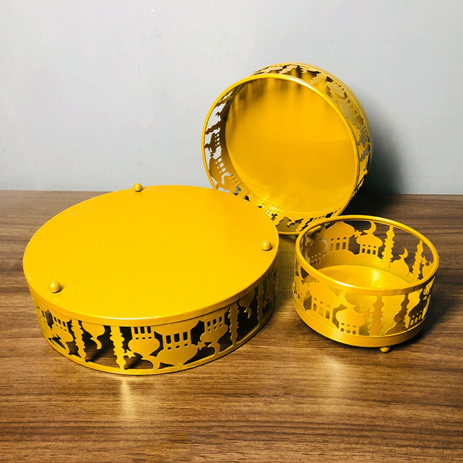 Rustic Ramadan Kareem Iron Tray for Islam Muslim Party Food Fruit Plate