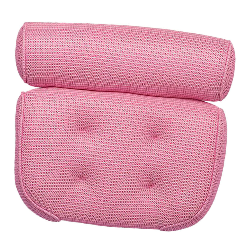 Suction Up Bathtub Bath Pillow Non-Slip Neck Head Rest Cushion SPA Pillow