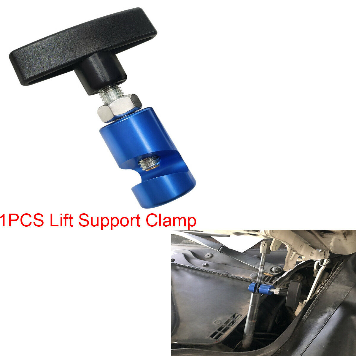 1PCS Car Aluminum Hood Tool Box Cover Luggage Lifting Support Clamp Bracket